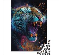 1000 Piece Tigers Bright Roar Square Jigsaw Puzzles for Adults & Wooden Puzzles Learning Educational Toys Family Games 1000pcs (75x50cm)