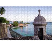 1000 Piece Tower Along The Old San Juan Wall In Old Puerto Rico. DIY Puzzle Educational Puzzle For Kids Decompression Gift For Adults 38x52CM