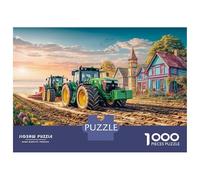 1000 Piece Tractors Plowing Field Jigsaw Puzzle for Adults Kids - Challenging Brain Teaser, Rural Farm Landscape Style Puzzles, Home Decoration Birthday Gifts 38x26cm/1000pcs