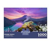 1000 Piece Tree Frog Jigsaw Puzzle for Adults - Challenging Brain Teaser, Wildflower Lake Puzzles, Home Decoration Gifts 38x26cm/1000pcs
