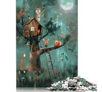 1000 Piece Treehouse Dreams - Forest Magic at Night Jigsaw Puzzle for Adult Teenagers Christmas Eve Gifts 1000pcs (75x50cm)