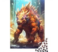 1000 Piece Triceratops Beast Square Puzzle for Adults Wooden Puzzles Educational Puzzle Family Game 1000pcs (75x50cm)