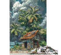 1000 Piece Tropical Hut by The Sea Jigsaw Puzzles for Adult Teenagers Paper Puzzle Adult Jigsaw Puzzle Puzzle for Adults And Teenager 38x26cm/1000pcs