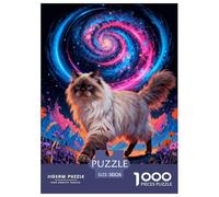 1000 Piece Turkish Angora Cat Jigsaw Puzzle for Adults - Family Game Night & Educational Fun, Swirling Nebula Puzzles, Decoration Birthday Gifts 38x26cm/1000pcs