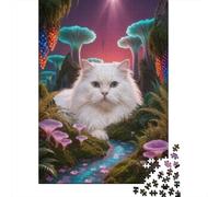 1000 Piece Turkish Angora Cat Jigsaw Puzzle for Adults Kids - Stress Relief & Relaxation, Valley Puzzle, Decoration Gifts 52x38cm/1000pcs