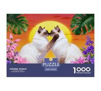1000 Piece Two Birman Cats Jigsaw Puzzle for Adults Kids - Family-Friendly Brain Teaser, Flowers Puzzle, Decoration Birthday Gifts 70x50cm/1000pcs
