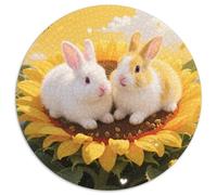 1000 Piece Two Rabbits Jigsaw Puzzle for Adults - Family-Friendly Brain Teaser, Sunflowers Puzzles, Home Decoration Gifts 1000pcs (67.5x67.5cm)