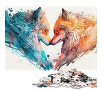 1000 Piece Two Wolve Love Square Puzzle for Adults Paper Puzzles Educational Puzzle Family Game 38x26cm/1000pcs