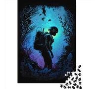 1000 Piece Under Water Cave Explorer Jigsaw Puzzles for Adults Wooden Puzzle for Adults And Teenager Educational Puzzle 1000pcs (75x50cm)