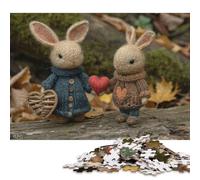 1000 Piece Valentines Day Bunny Square Puzzles for Adults & Paper Puzzles Educational Game 38x26cm/1000pcs