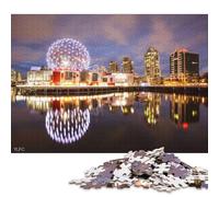 1000 Piece Vancouver at Night Canada Jigsaw Puzzlesfor Adults Teenagers Wooden Puzzle Jigsaws for Adults Educational Game Challenge Toy 1000pcs (75x50cm)