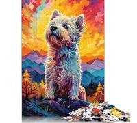1000 Piece Vibrant Highland Pup Jigsaw Wooden Puzzles for Adults Puzzles for Adults Teenagers Age 12+ 1000pcs (75x50cm)