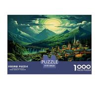 1000 Piece Villages Game Puzzle for Adults Gifts EduCational Games Home Decors Brainteasing Hamlet Jigsaw Puzzle for Women Men Adult 38x26cm/1000pcs