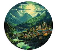 1000 Piece Villages Game Puzzle for Adults Gifts Fun Challenging Home Decoration Brainteasing Hamlet Jigsaw Puzzle for Women Men Adult 1000pcs (67.5x67.5cm)