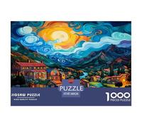 1000 Piece Villages Game Puzzle for Adults Gifts Fun Challenging Home DecoRation Brainteasing Hamlet Jigsaw Puzzle for Women Men Adult 38x26cm/1000pcs