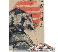1000 Piece Vintage Japanese Opossum Jigsaw Square Puzzle for Adults & Wooden Puzzles Educational Game Challenge Toy 1000pcs (75x50cm)