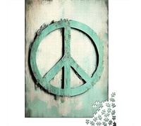 1000 Piece Vintage Peace Symbol Square Jigsaw Puzzles for Adults & Wooden Puzzles Learning Educational Toys Family Games 1000pcs (75x50cm)