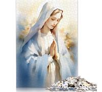 1000 Piece Virgin Mary Watercolor Puzzles for Adults Wooden Puzzles Educational Game for Children As A 1000pcs (75x50cm)