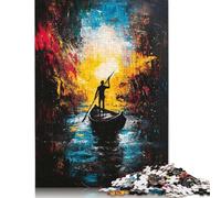 1000 Piece Voyage Into Light - Expressionist Abstract River Journey Jigsaw Puzzles for Adults Puzzle for Adults And Teenager Educational Game 38x26cm/1000pcs