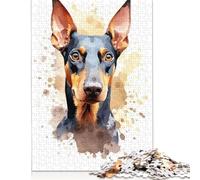 1000 Piece Watercolor Doberman Jigsaw Puzzle for Adults And Teenager Sustainable Puzzle for Adults | Games 1000pcs (75x50cm)