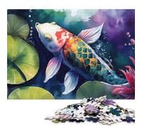 1000 Piece Watercolor Koi Fish Puzzles for Adults Paper Puzzles Educational Game for Children As A 38x26cm/1000pcs