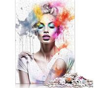 1000 Piece Watercolor Painting Girl Jigsaw Puzzles for Adults Puzzles Learning Educational Toys 1000pcs (38x26cm)