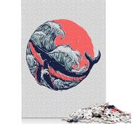 1000 Piece Wave Circle Square Jigsaw Puzzles for Adults, Wooden Puzzles Educational Game for Children 1000pcs (75x50cm)