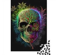 1000 Piece Weed Skull Jigsaw Puzzles for Adults Wooden Puzzle for Adults And Teenager Educational Puzzle 1000pcs (75x50cm)