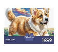 1000 Piece Welsh Corgi Game Puzzle Great Gift for Adults Challenging Games Home Decoration Cute Pet Dog Jigsaw Puzzle for Women Men Adult 70x50cm/1000pcs