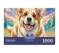 1000 Piece Welsh Corgi Jigsaw Puzzles Great Gift for Adults Challenging Games Home Decoration Cute Pet Dog Jigsaw Puzzle for Women Men Adult 38x26cm/1000pcs