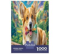1000 Piece Welsh Corgi Jigsaw Puzzles Great Gift for Adults Challenging Games Home Decoration Cute Pet Dog Jigsaw Puzzle for Women Men Adult 52x38cm/1000pcs