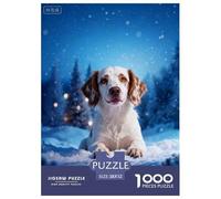 1000 Piece Welsh Springer Spaniel Jigsaw Puzzles for Adults - Family Fun, Educational Toys, Snowy Pine Forest Jigsaws, Home Decoration Unique Gift 52x38cm/1000pcs