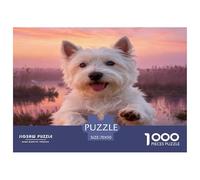 1000 Piece West Highland White Terrier Jigsaw Puzzle for Adults - A Mindful Challenge, Family Game, Wetland Puzzles, Decoration Birthday Gifts 70x50cm/1000pcs