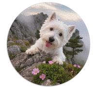1000 Piece West Highland White Terrier Jigsaw Puzzle for Adults & Kids - Family Game Night & Educational Fun, Cliff Jigsaws, Decoration Birthday Gifts 1000pcs (67.5x67.5cm)