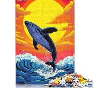 1000 Piece Whale Breaching Sunset Creative Square Jigsaw Puzzles for Adults And Paper Puzzles Toy Intellectual Game 38x26cm/1000pcs