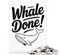 1000 Piece Whale Done! Pun Illustration Square Jigsaw Puzzles for Adults, Wooden Puzzles Learning Educational Toy 1000pcs (75x50cm)