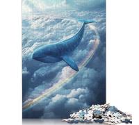 1000 Piece Whale Flying through Clouds with Rainbow Square Puzzles for Adults And Wooden Puzzles Family Activity 1000pcs (75x50cm)