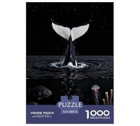 1000 Piece Whale Jigsaw Puzzle for Adults & Kids - Family Fun, Family Happy Game, Tail Fin Black Sea Jigsaws, Home Decoration Gifts 52x38cm/1000pcs
