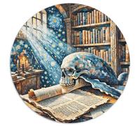 1000 Piece Whale Jigsaw Puzzles for Adults Challenging Game Educational Toy Decoration Whale Skull Library Puzzles Unique Gift 1000pcs (67.5x67.5cm)