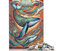 1000 Piece Whale Journey Puzzles for Wooden Puzzles Educational Game for Adult 1000pcs (75x50cm)