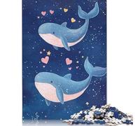 1000 Piece Whale Love Starry Night Jigsaw Puzzles, for Adults & Paper Puzzles Educational Games For Kids 38x26cm/1000pcs