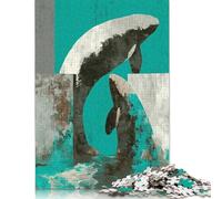 1000 Piece Whale Motion Puzzles for Adults & Paper Puzzles Educational Puzzle Family Game 38x26cm/1000pcs