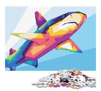 1000 Piece Whale PopArt Jigsaw Square Puzzle for Adults & Paper Puzzles Educational Game Challenge Toy 38x26cm/1000pcs