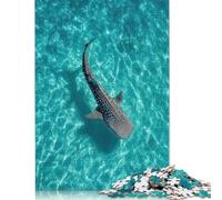 1000 Piece Whale Shark in Turquoise Water Square Puzzles for Adults, Paper Puzzles Toy Wall Decor 38x26cm/1000pcs