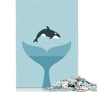 1000 Piece Whale Tail And Orca Square Puzzles for Adults & Paper Puzzles Educational Game 38x26cm/1000pcs
