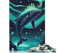 1000 Piece Whale with Cityscape And Jellyfish Puzzles for Adults & Paper Puzzles Educational Puzzle Family Game 38x26cm/1000pcs