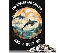 1000 Piece Whales In To The Moon Square Jigsaw Puzzles for Adults, Paper Puzzles Learning Educational Toy 38x26cm/1000pcs