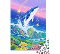 1000 Piece Whales Leap Out of The Water Jigsaw Puzzles for Adults & Kids, Family Fun, Family-Friendly Brain Teaser Jigsaw Unique Gift 1000pcs (75x50cm)