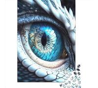 1000 Piece White Blue Dragon Eye Jigsaw Puzzle for Adult Teenagers Christmas Eve Gifts 1000pcs (38x26cm)