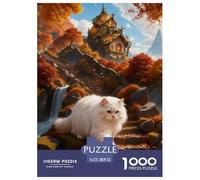 1000 Piece White Cat Jigsaw Puzzles for Adults - Family Fun, Educational Games, Mountain Path Jigsaws, Decoration Birthday Gifts 52x38cm/1000pcs